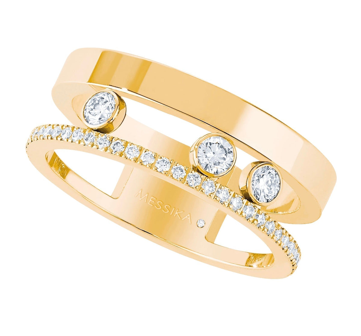 Crystal Rowed Ring (gold & silver)