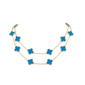 Coki Long Melli Halskette - Blau / Gold