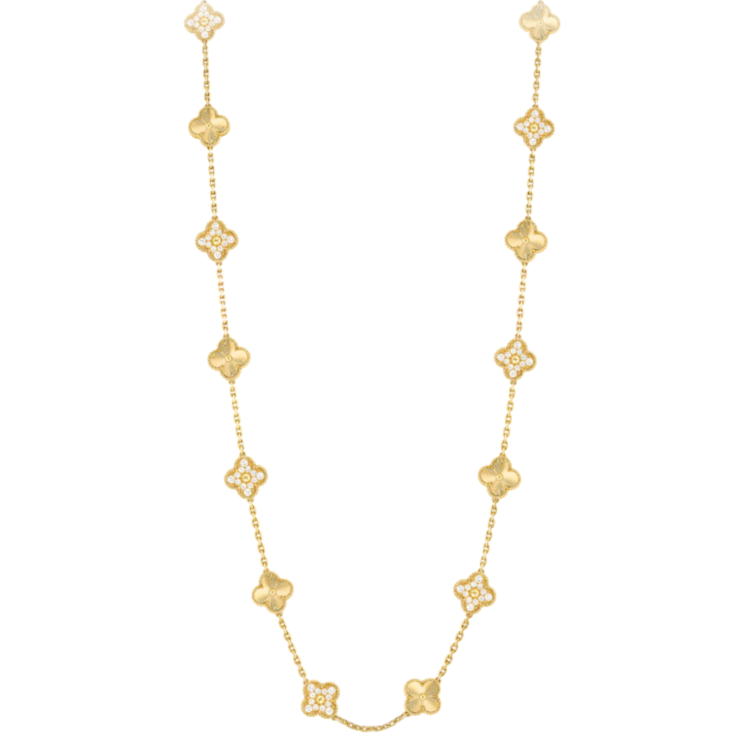 Coki Long Melli Halskette - Diamant / Gold