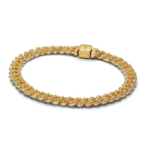 Gold Ayra Timeless Pavé Chain Bracelet