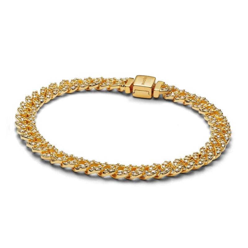 Gold Ayra Timeless Pavé Chain Bracelet