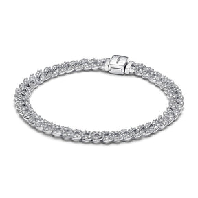 Silver Ayra Timeless Pavé Chain Bracelet