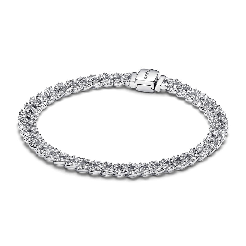 Silver Ayra Timeless Pavé Chain Bracelet